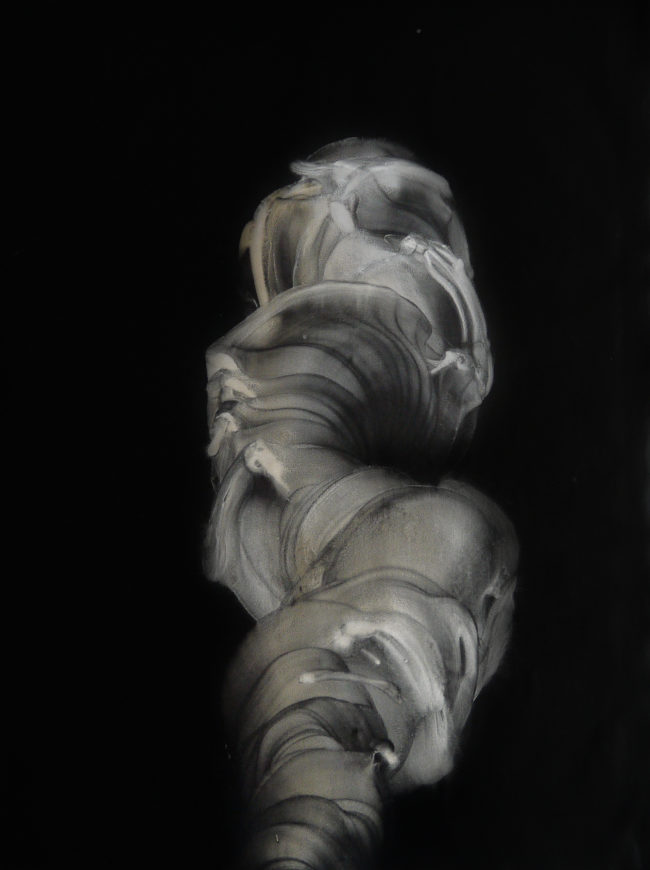 Uncoiling n˚2 / 100x75cm / Metallic pigments, ink and acrylic medium on Fabriano Paper